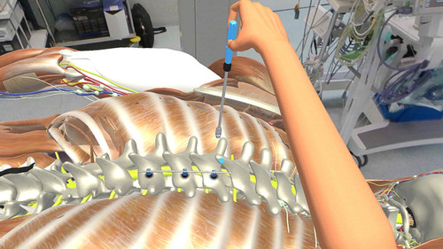 Simulador virtual para una operación de escoliosis. Imagen: USAL.