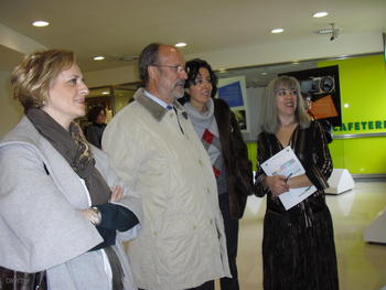 El alcalde de Valladolid junto a la directora del Museo de la Ciencia y las concejales Rosa Hernández y Mercedes Cantalapiedra.