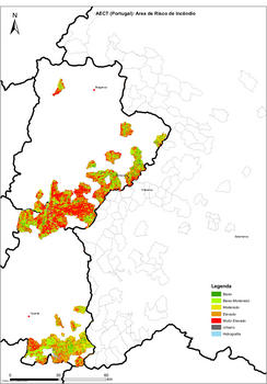 Riesgo de incendio en municipios portugueses adheridos a la Agrupación Europea de Cooperación Territorial (AECT) Duero-Douro.