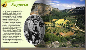 Otra de las páginas, que muestra a Félix Rodríguez de la Fuente en Segovia