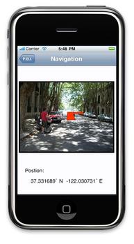 La aplicación para GPS, en el móvil.
