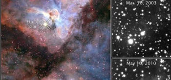 Esta es parte de una de las imágenes de la publicación en Nature Letters, donde se ve Eta Carinae, la nebulosa y las imágenes de los ecos de luz (FOTO: UC).