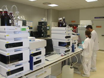 Uno de los laboratorios de León Farma, donde se ensayan fármacos con efectos hormonales como la píldora anticonceptiva.