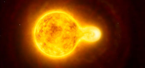 Esta impresión artística muestra a la HR 517, una de las estrellas más grandes detectadas hasta ahora en nuestra galaxia. Crédito: ESO.