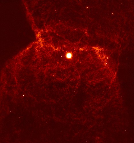 Estructura del hidrógeno molecular de la nebulosa planetaria bipolar NGC 2346, que destaca por su característica forma de mariposa o reloj de arena. Imagen: NOAO.
