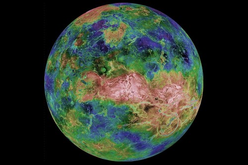 Imagen de Venus obtenida por la sonda Magallanes de la NASA donde se observa la zona de estudio