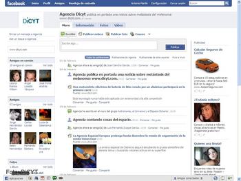 Perfil de la Agencia DiCYT en la red social Facebook.