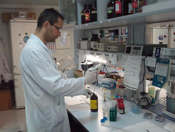 Uno de los investigadores del laboratorio dirigido por María Luis Nieto en el IBGM. 