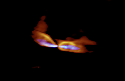 Imagen de la protoestrella MMS5/OMC-3/ALMA (ESO/NAOJ/NRAO), Matsushita et al.