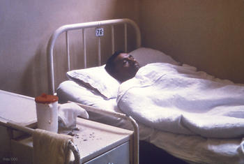 Paciente con brucelosis, también conocida como fiebre malta o fiebre ondulante, en una imagen tomada en 1968. 