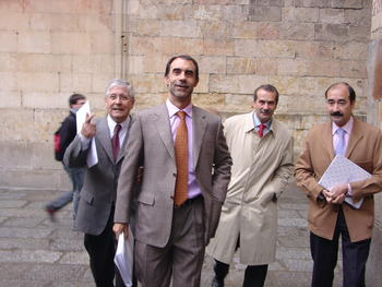 César Antón a su llegada a la Universidad de Salamanca