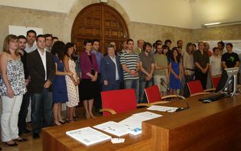 Alumnos, profesores y representantes de las empresas del Club de Innovación de la UPSA y Caja Duero.