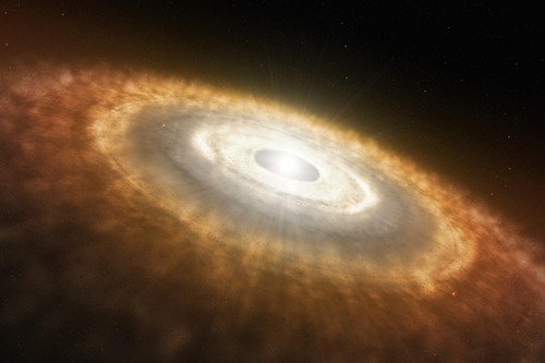 Concepción artística de un disco protoplanetario en torno a una estrella joven./ L. Calcada/ESO/ IAA-CSIC