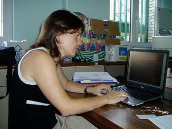 La profesora Nuria Garatachea, en el laboratorio de la Facultad de Ciencias de la Actividad Física y del Deporte