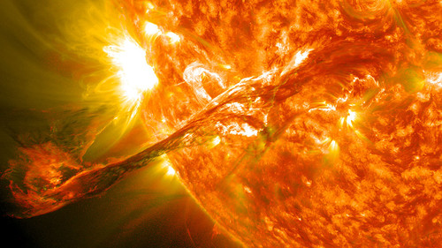 Eyección de masa coronal del Sol captada en agosto de 2012. Imagen: IAC.
