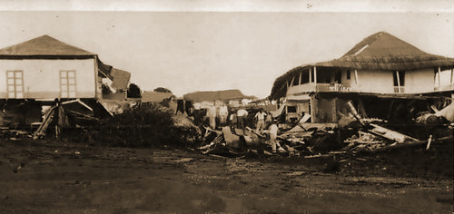 Efectos del tsunami del 22 de junio de 1932 en Cuyutlán, Colima.
