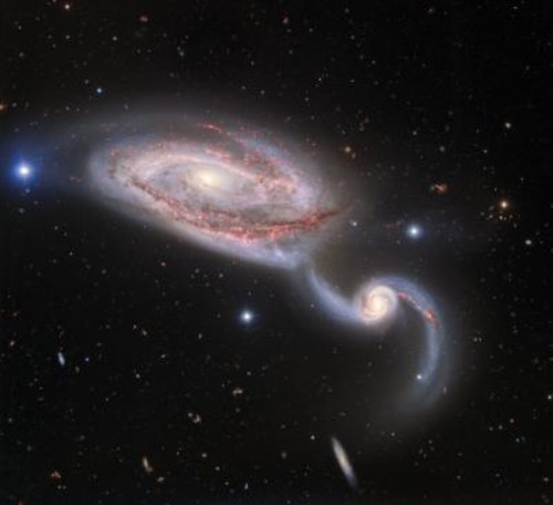 El dúo galáctico NGC 5394/5, también conocido como Galaxia de la Garza/Laboratorio Nacional de Investigación para la Astronomía Óptica-Infrarroja de la NSF