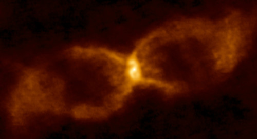 Encuentran indicios de una colisión de corta duración entre una enana blanca y una enana marrón/Observatorio ALMA