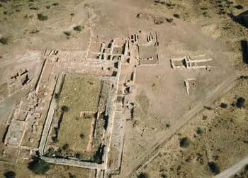 Imagen aérea del foro romano de Tiermes (Soria).