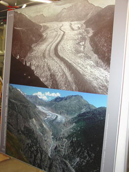 Glaciar de Aletsch (Suiza) en dos instantáneas con un siglo de diferencia