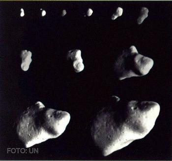 Ilustración de asteroides.