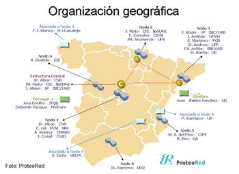 Mapa de las instalaciones de ProteoRed.
