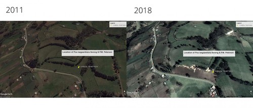 Comparación de imágenes de Google Earth entre el área de recolección en 2011 y hoy./Izda @2018DigitalGlobe; Dcha. @2018Google @2018CNES/Airbus