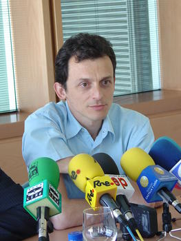 Pedro Duque durante su rueda de prensa
