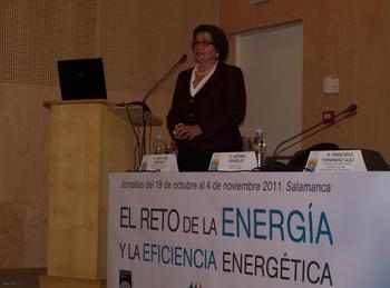 Rosario Heras, durante su conferencia.