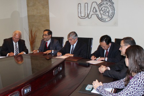 Convenio  suscrito entre la Universidad de Antofagasta en conjunto con la Universidad Arturo Prat, la empresa Prodalmar y la filial china Minggyue S.A.