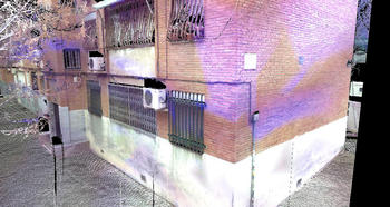Imagen 3D de la fachada de uno de los edificios registrados (FOTO: Cartif).
