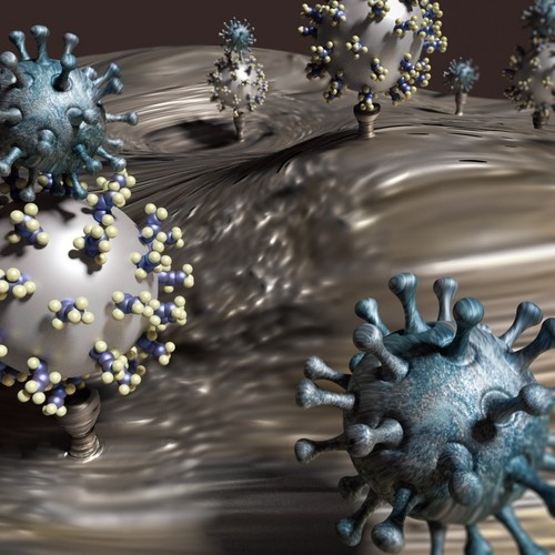 Nanopartículas contra el VIH. imagen: Mateus Borba Cardoso