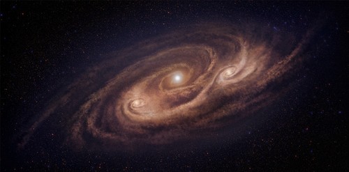 Representación artística de la galaxia monstruosa COSMOS-AzTEC-1.