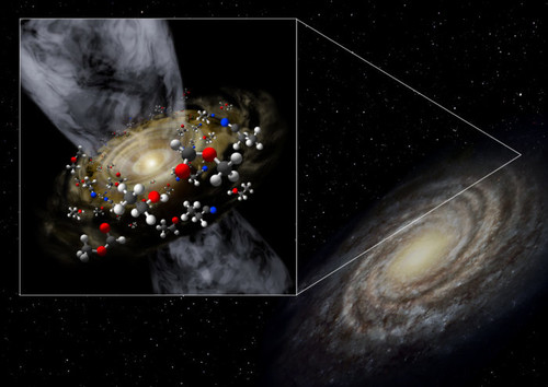 Imagen de artista de la protoestrella descubierta en el extremo exterior de la Galaxia/Universidad de Niigata