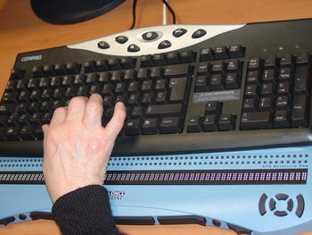 Detalle del teclado Braille