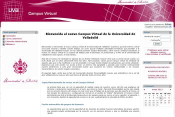 Web del Campus Virtual de la Universidad de Valladolid.