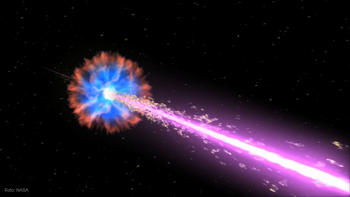 Reconstrucción de la explosión de rayos gamma.