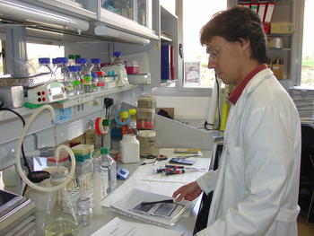 Felipe Pimentel, en el laboratorio.