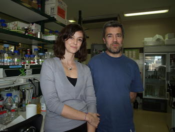 María Gómez y Francisco Antequera, investigadores del Instituto de Microbiología Bioquímica