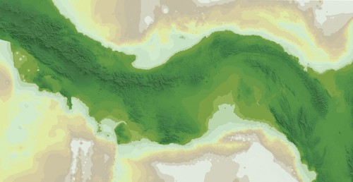 Costa de Panamá 26,000 años antes del presente. Curva de nivel de mar, Miller et al. 2005.