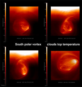 Imágenes enviadas a la ESA por la Venus Express.