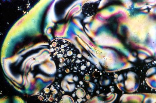 Textura de un cristal líquido en fase nemática/Polimerek