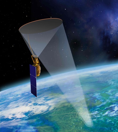 Recreación artística del satélite SMAP de la NASA. Imagen: Wikipedia.