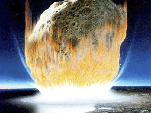 Recreación del impacto del meteorito en la península de Yucatán (México)./NASA/Don Davis.