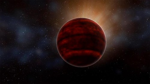 Impresión artística de una enana roja como Próxima Centauri, la estrella más cercana a nuestro Sol. Crédito: NRAO/AUI/NSF; D. Berry