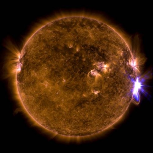 Una fulguración en la superficie solar. Fuente: NASA.