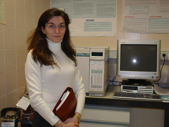 Isabel Revilla, en el laboratorio.