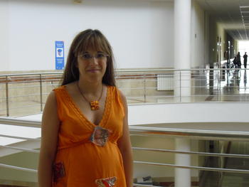 Elena Verdú, de Cedetel, en la Escuela Técnica Superior de Ingenieros de Telecomunicación.