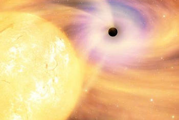 Representación de un agujero negro (Chile Científico).