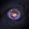 ComposiciÃ³n de la galaxia NGC 1433 con imÃ¡genes de ALMA y Hubble. CrÃ©dito: ALMA (ESO/NAOJ/NRAO)/NASA/ESA/F. Combes.